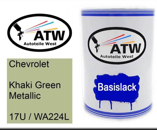 Chevrolet, Khaki Green Metallic, 17U / WA224L: 500ml Lackdose, von ATW Autoteile West.